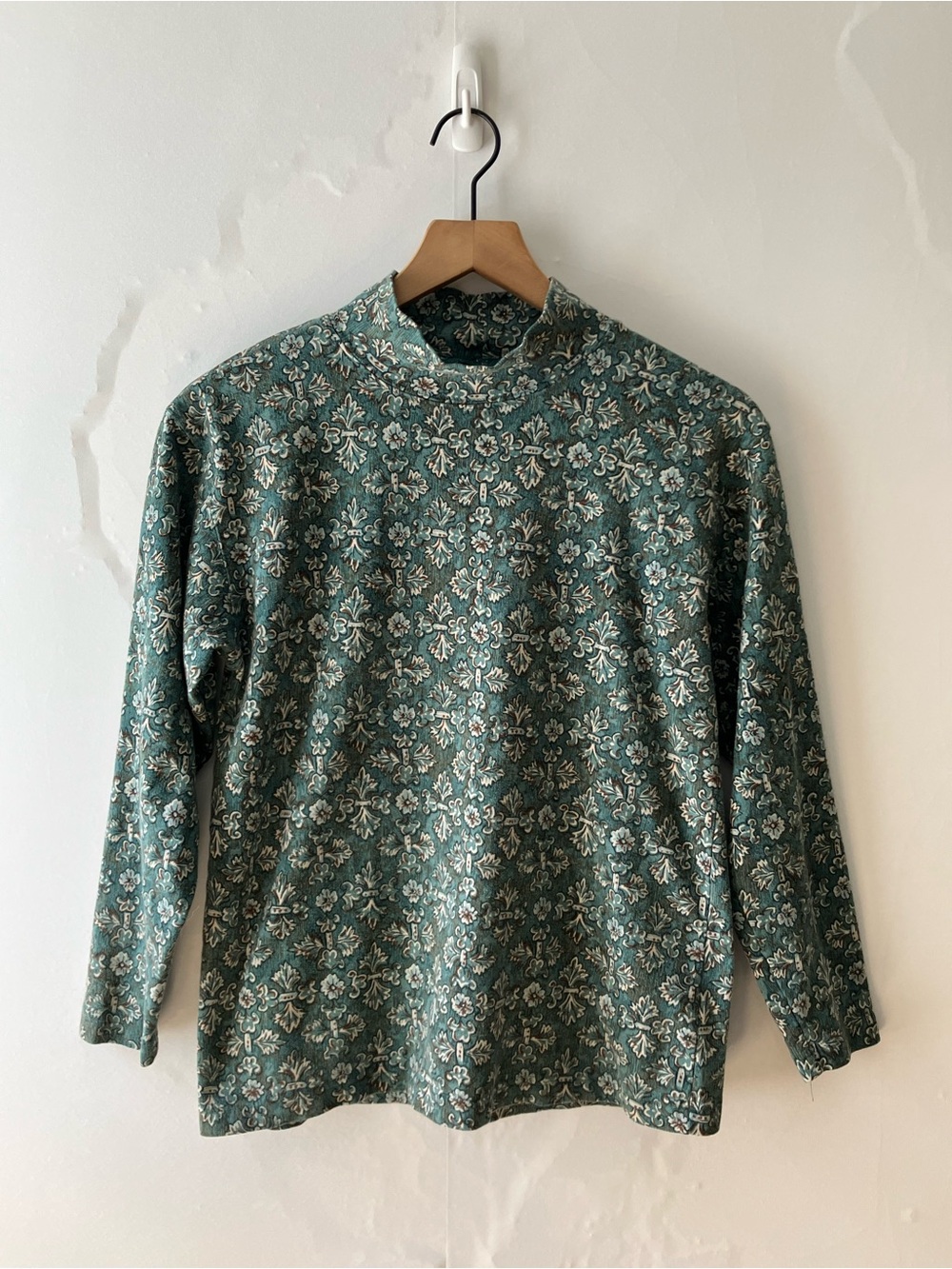 HUNT CLUB Vintage Damask Mock Neck Top
